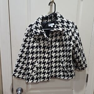 Studio Black and White Houndstooth Blazer